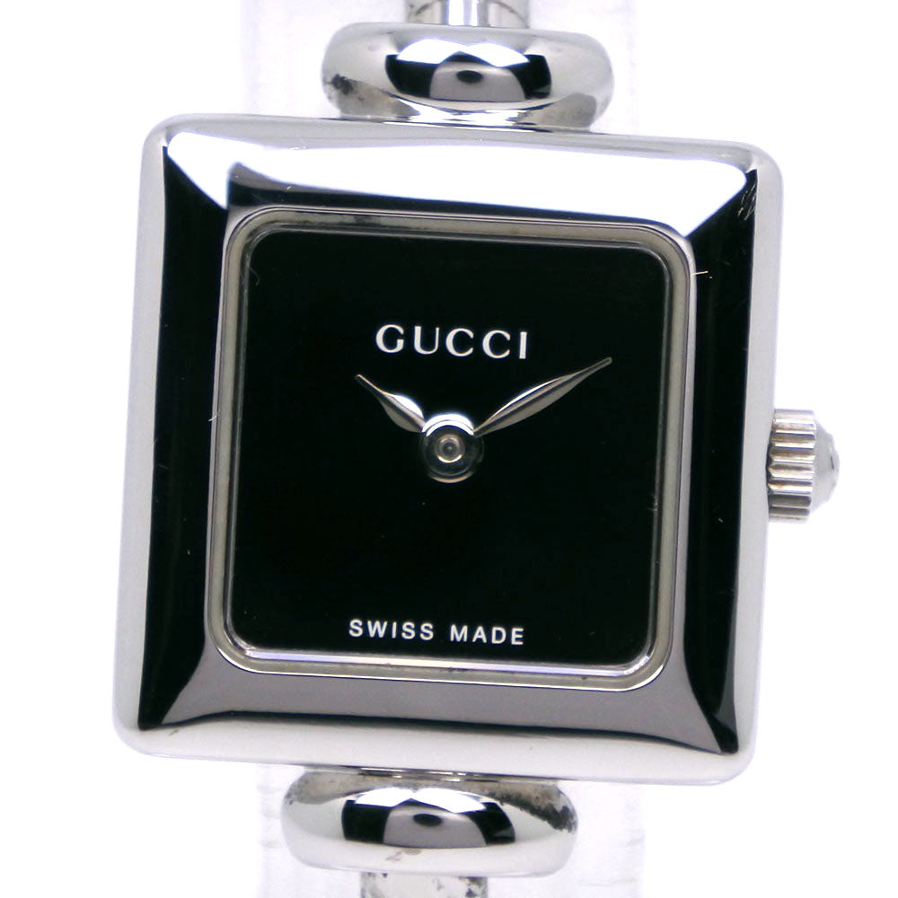 GUCCI Watches Quartz 1900L Stainless Steel Silver black dial Women