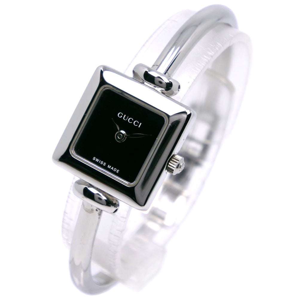 GUCCI Watches Quartz 1900L Stainless Steel Silver black dial Women