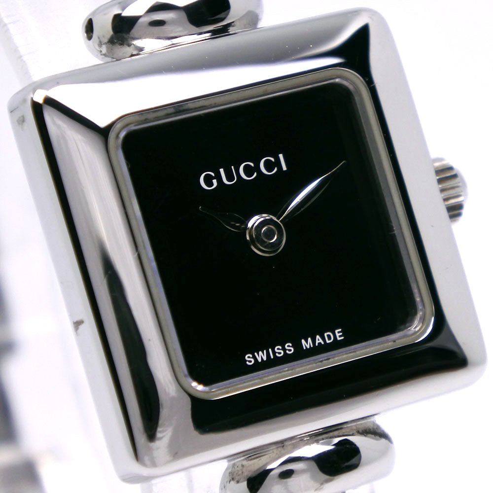 GUCCI Watches Quartz 1900L Stainless Steel Silver black dial Women