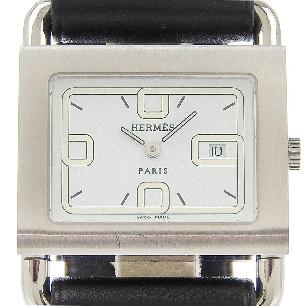 HERMES Watches Quartz BA1.510 Stainless Steel , Embossed Leather white Valenia White dial Women