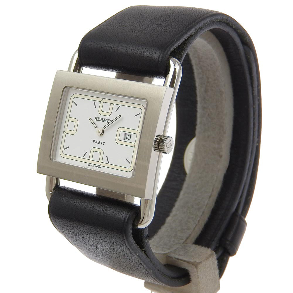 HERMES Watches Quartz BA1.510 Stainless Steel , Embossed Leather white Valenia White dial Women