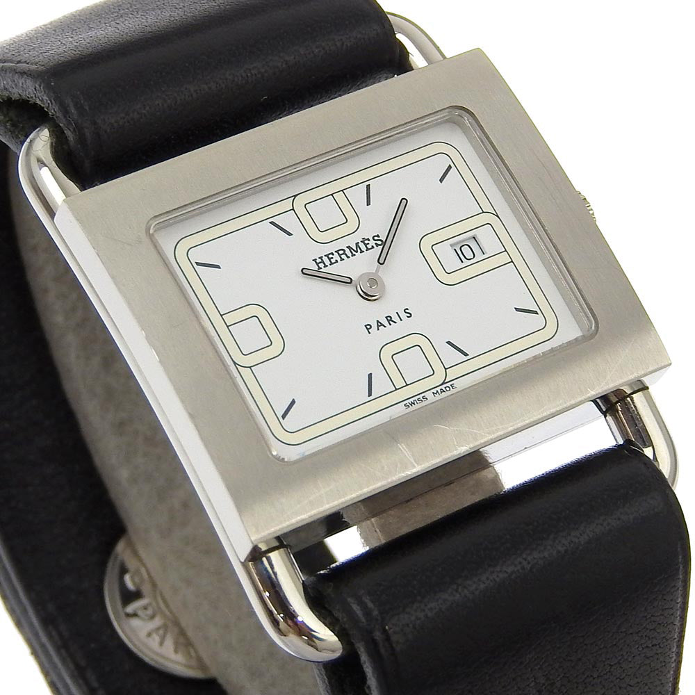 HERMES Watches Quartz BA1.510 Stainless Steel , Embossed Leather white Valenia White dial Women