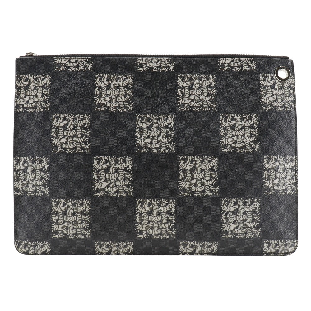 LOUIS VUITTON Clutch bag M61232 Damier Grafitto Canvas black Christopher nemes Pochette Jules GM mens