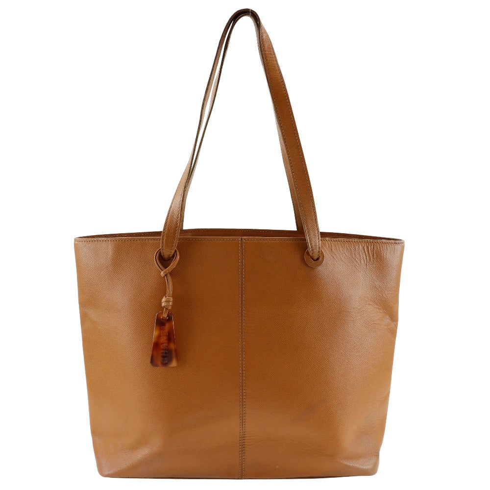 CHANEL Tote Bag leather Brown Logo charm Women