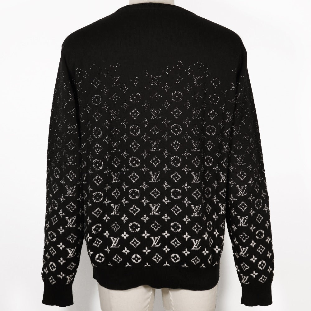 LOUIS VUITTON sweater RM232Q USO HKN44W cotton black Gradation monogram gradient mens M