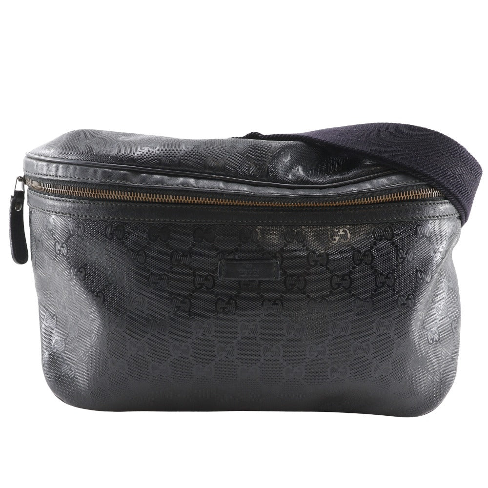 GUCCI Waist bag 211110 PVC black GG implementation Belt bag medium