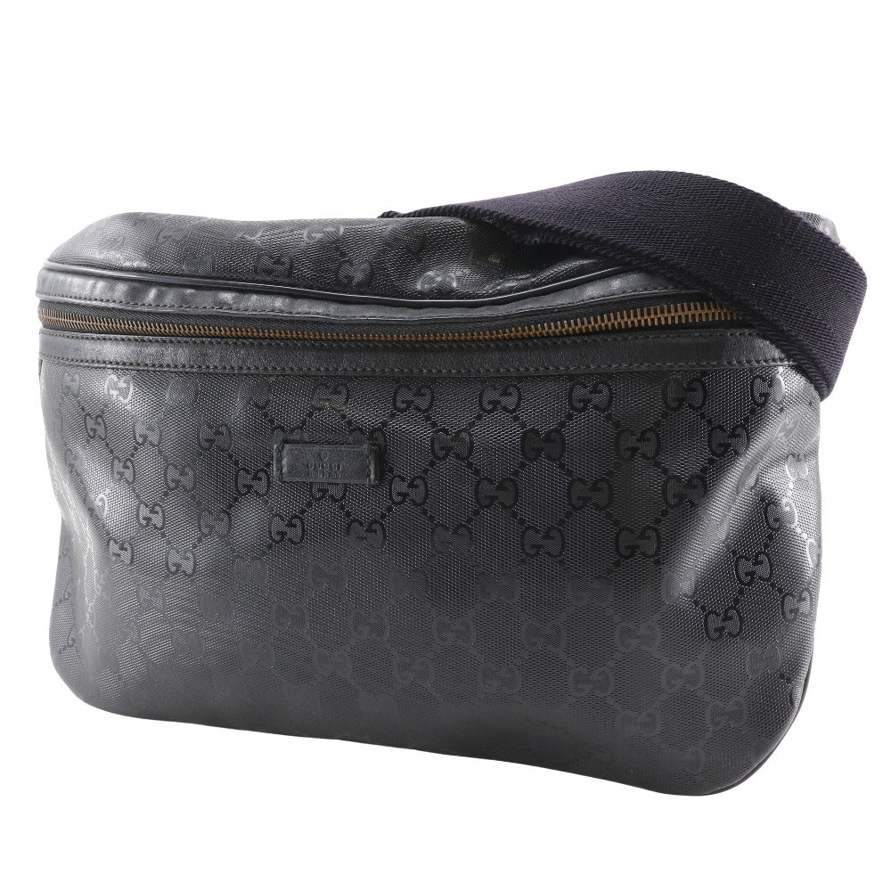 GUCCI Waist bag 211110 PVC black GG implementation Belt bag medium