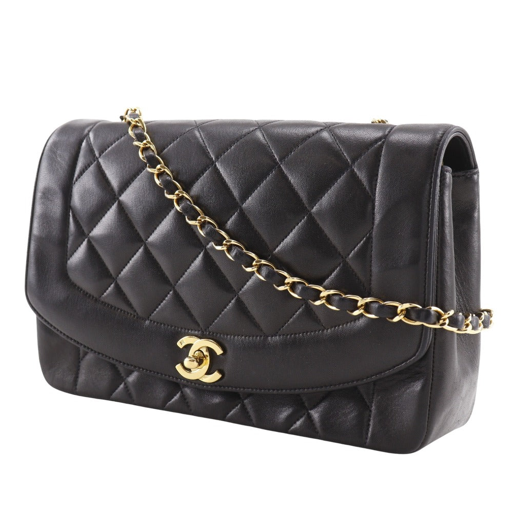 CHANEL Shoulder Bag A01165 lambskin black Matrasse ChainShoulder Diana 25