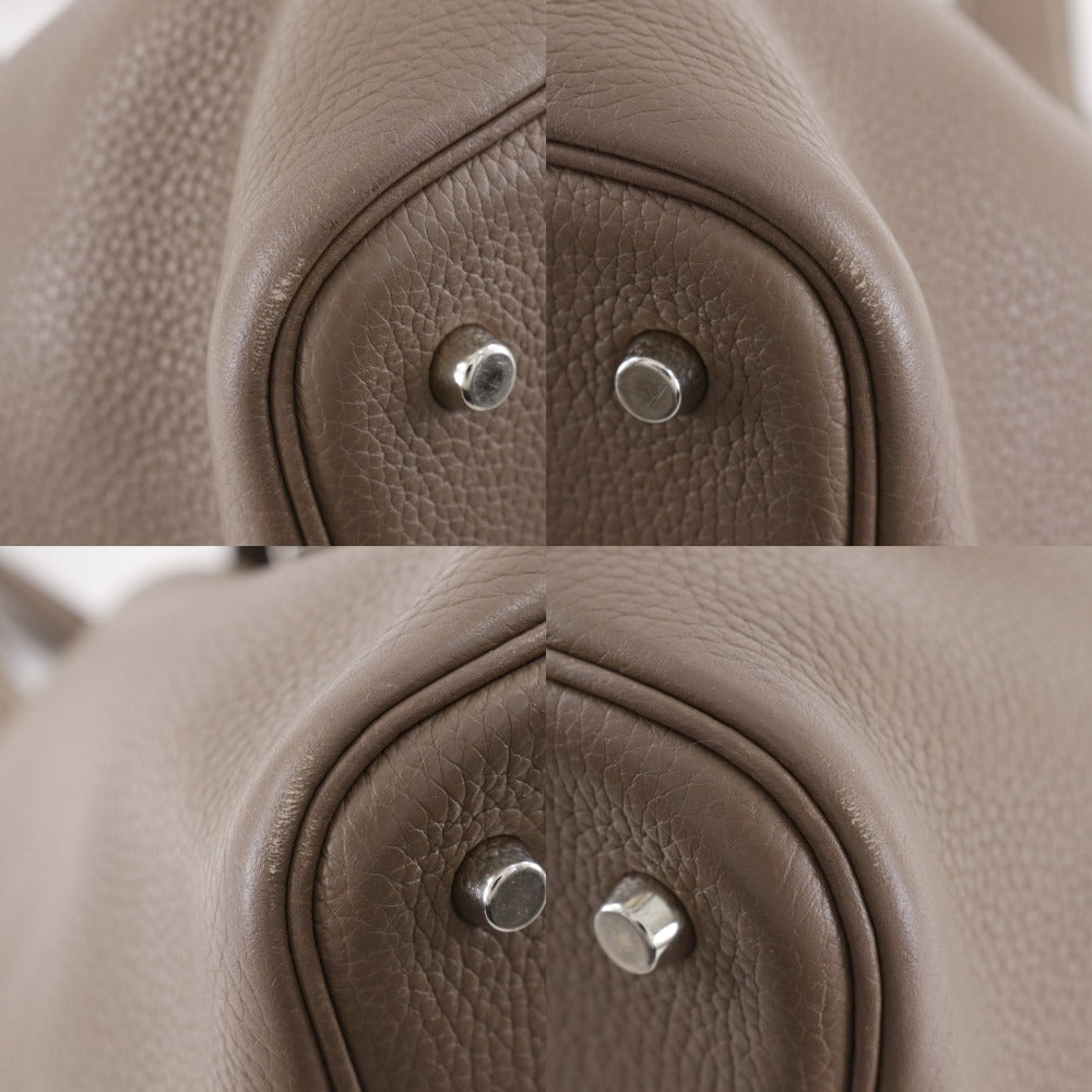HERMES Handbag Taurillon Clemence Brown Picotan MM