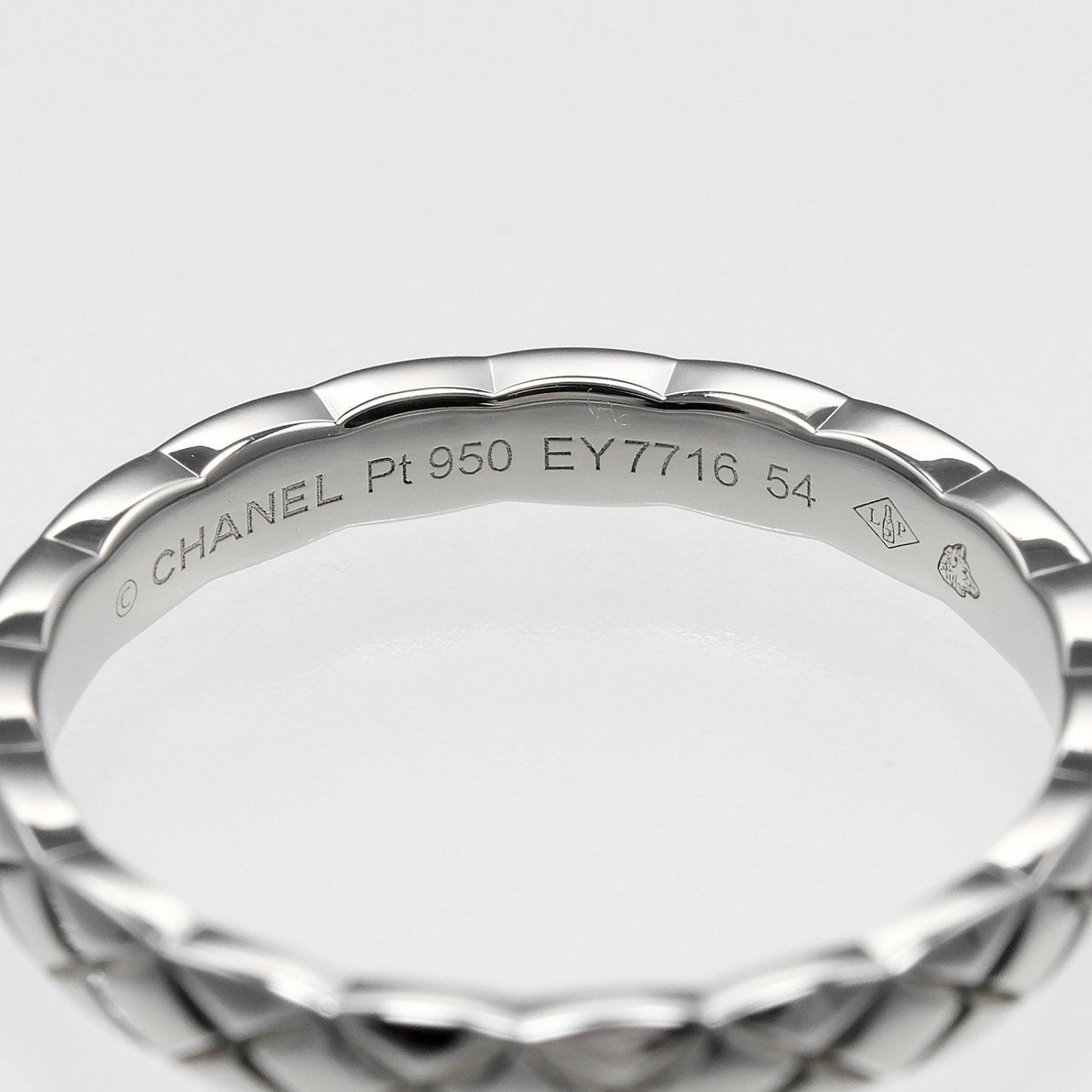CHANEL Ring Pt950Platinum Silver Coco Crush Marriage Small 54
