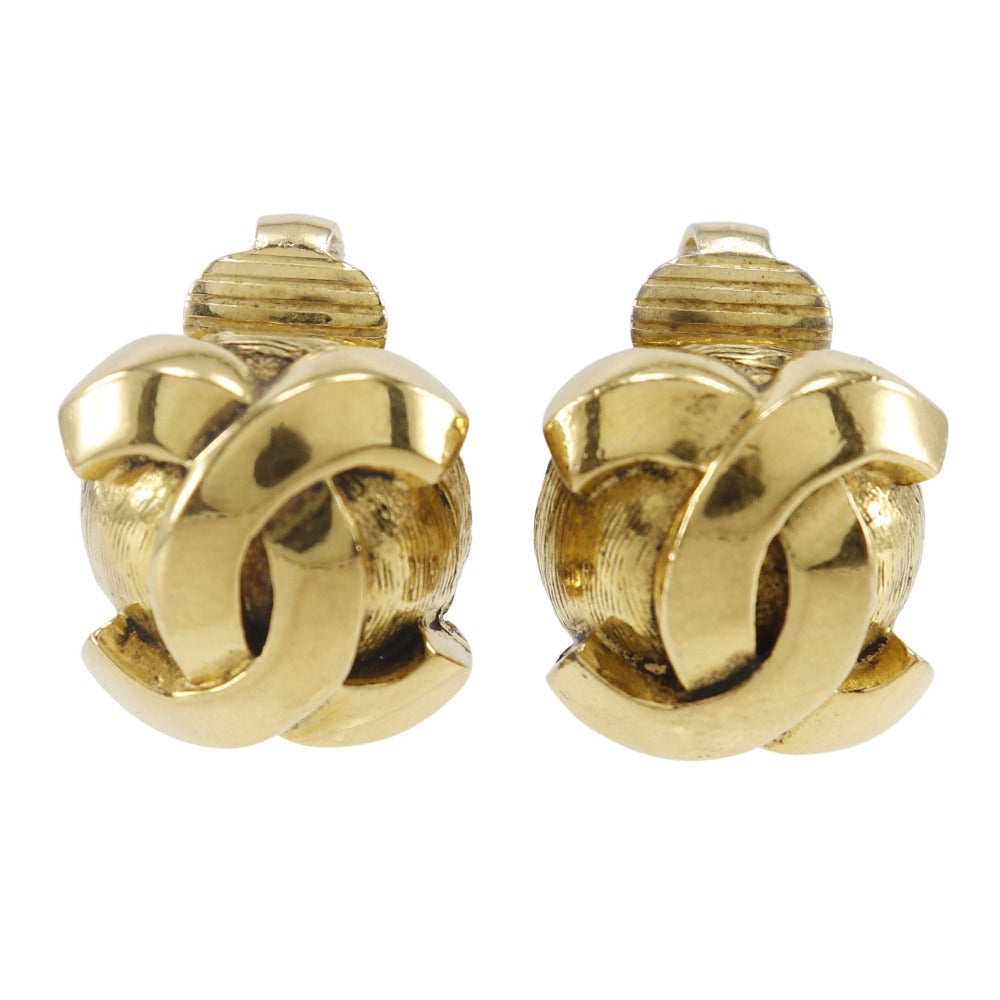 CHANEL Earring Plated Gold gold vintage COCO Mark