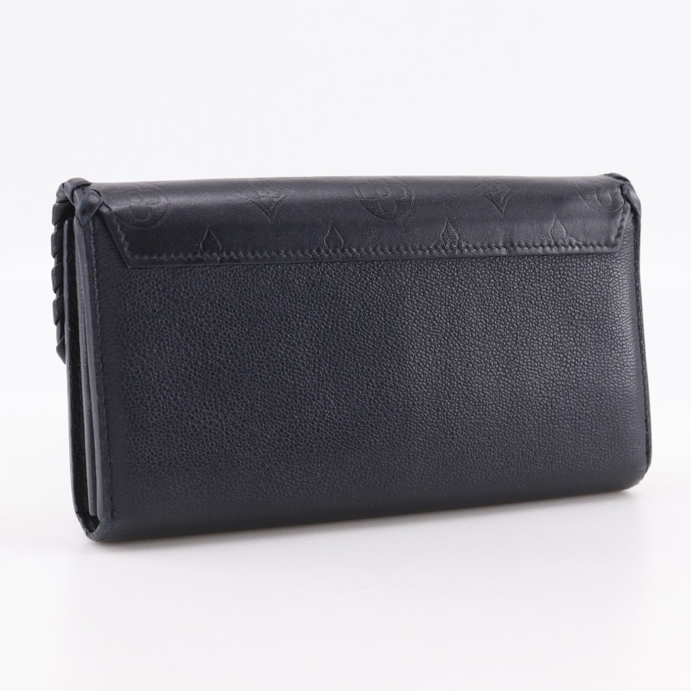 LOUIS VUITTON Long Wallet Purse M62059 leather black Monogram Portefeuille Very