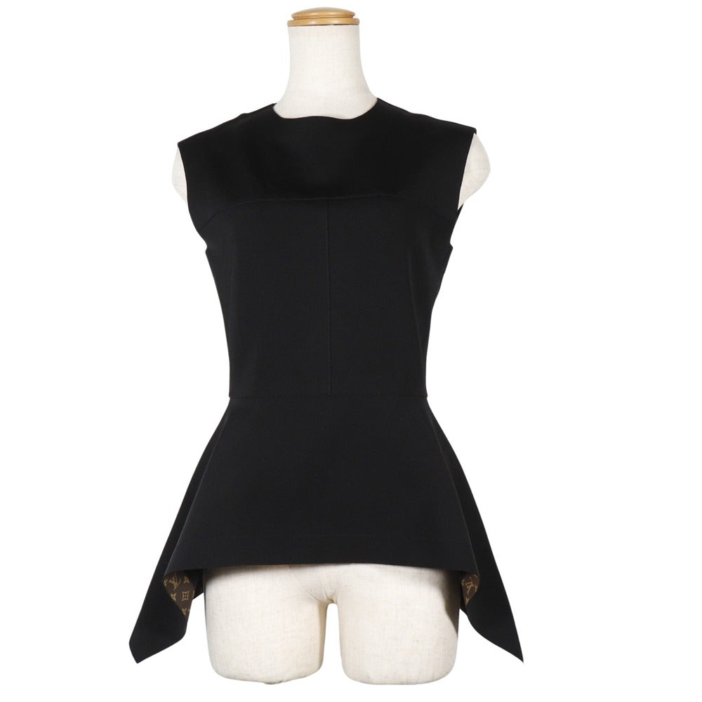 LOUIS VUITTON Tank top 1A7VTN Nylon, Polyurethane black Monogram peplum