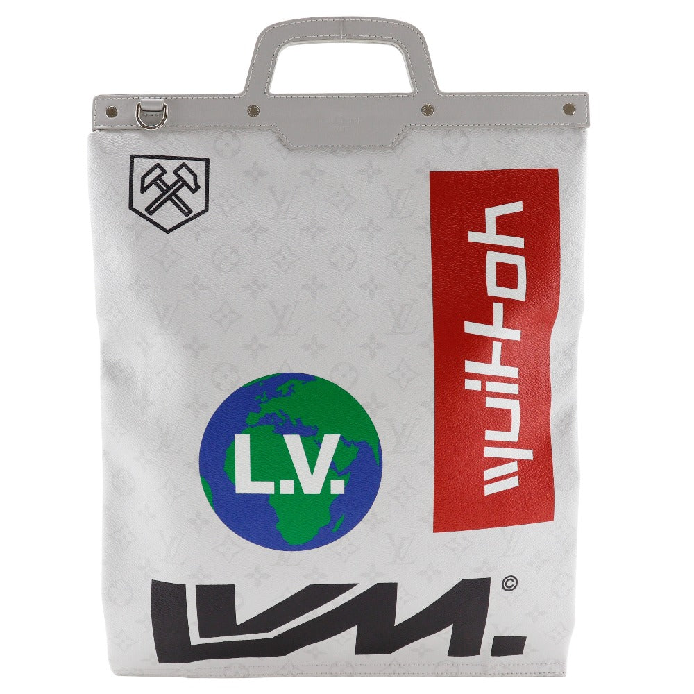 LOUIS VUITTON Handbag M44627 White Monogram Canvas Light gray Flat vertical tote mens