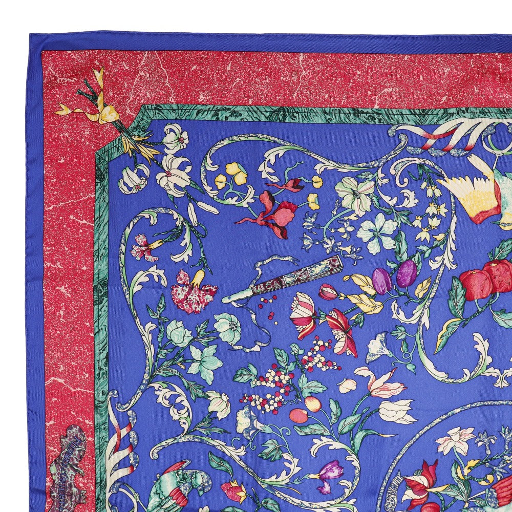 HERMES scarf silk Blue Oriental Stone and Western Stonework PIERRES D' ORIENT ET D' OCCIDENT Carre90 Women