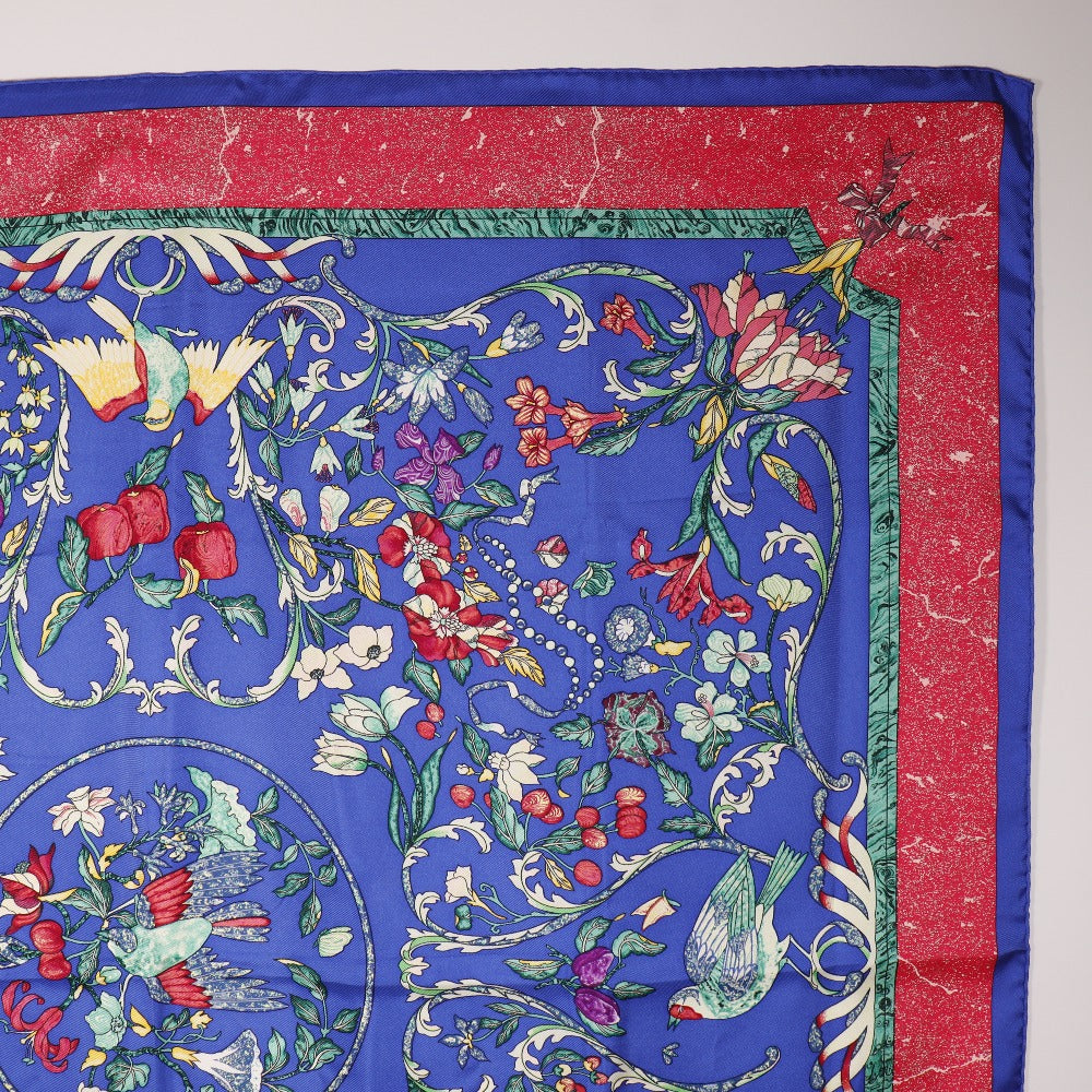 HERMES scarf silk Blue Oriental Stone and Western Stonework PIERRES D' ORIENT ET D' OCCIDENT Carre90 Women