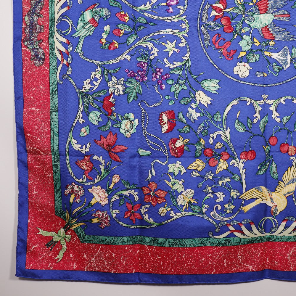 HERMES scarf silk Blue Oriental Stone and Western Stonework PIERRES D' ORIENT ET D' OCCIDENT Carre90 Women