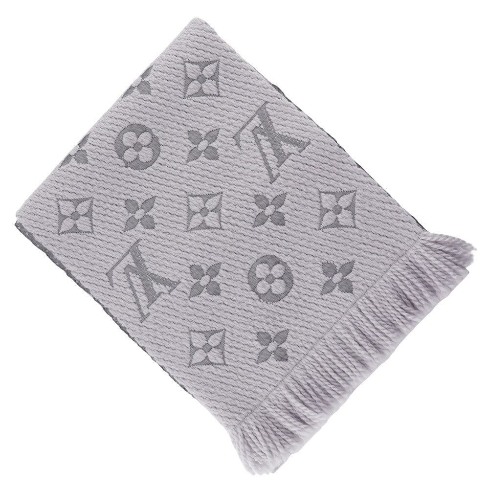 LOUIS VUITTON Scarf Wool, Silk gray Esharp Logomania unisex(Unisex)