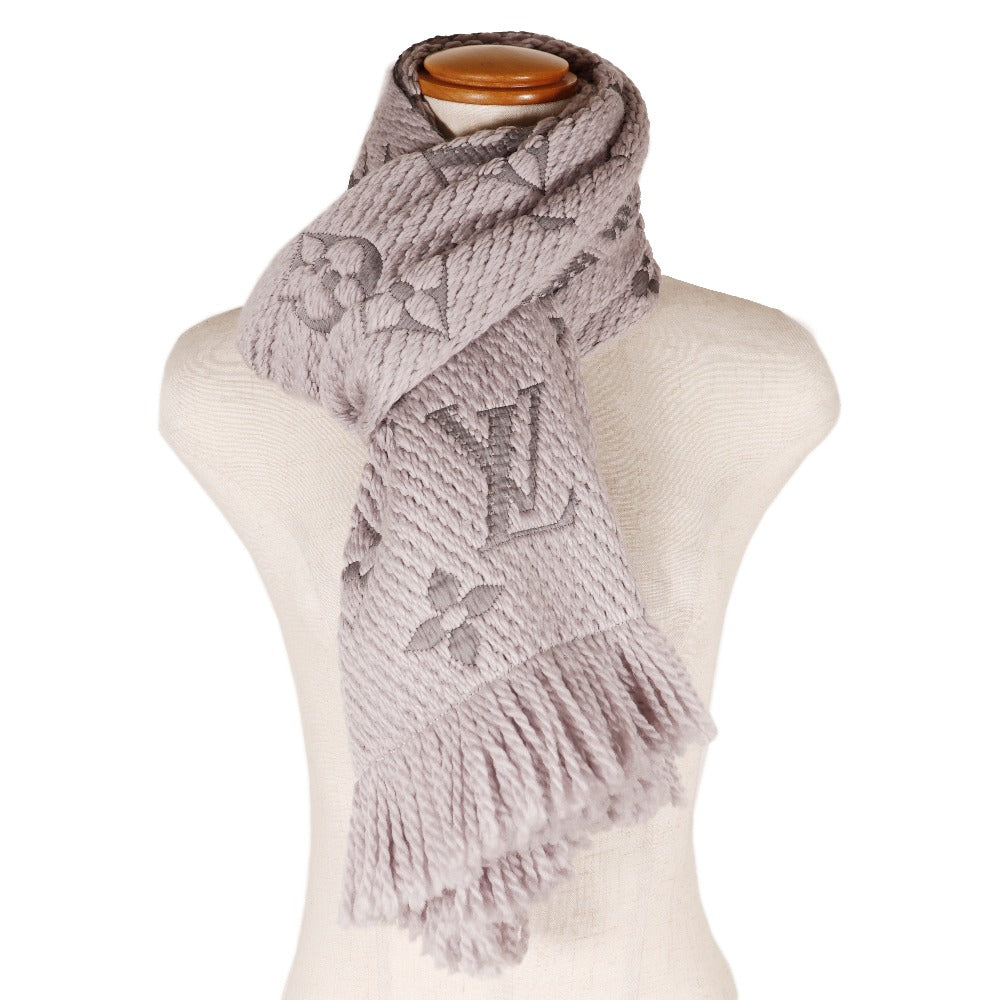 LOUIS VUITTON Scarf Wool, Silk gray Esharp Logomania unisex(Unisex)