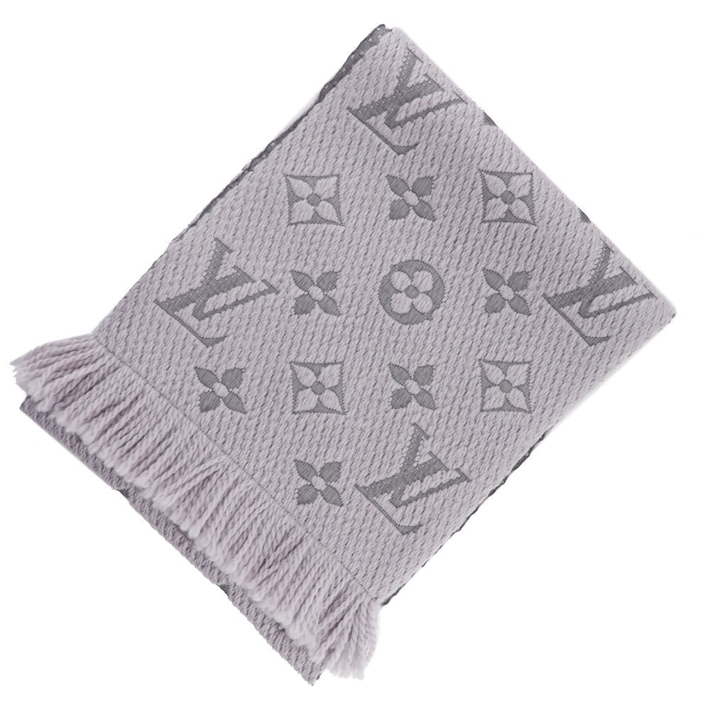 LOUIS VUITTON Scarf Wool, Silk gray Esharp Logomania unisex(Unisex)