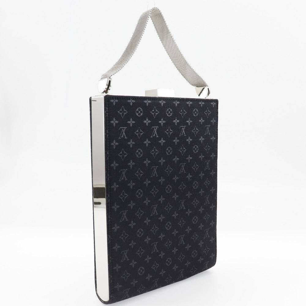 LOUIS VUITTON Handbag M92100 Monogram satin black Party bag Angers GM Women