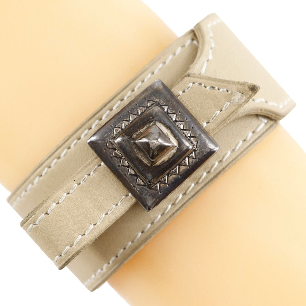 HERMES bracelet Calfskin beige Artemis Tuareg Women