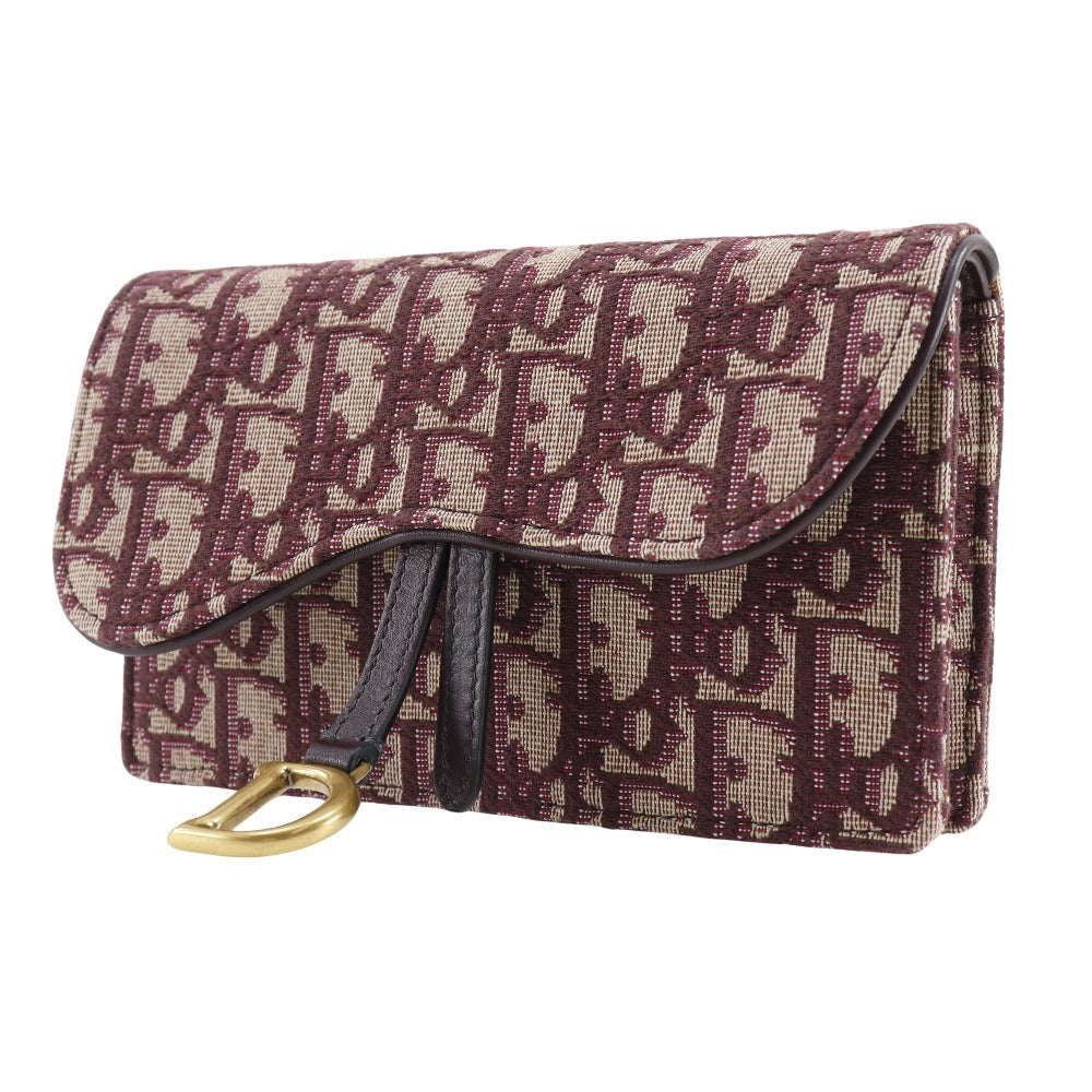 Christian Dior Waist bag canvas Bordeaux 2-way clutch Trotter saddle Women