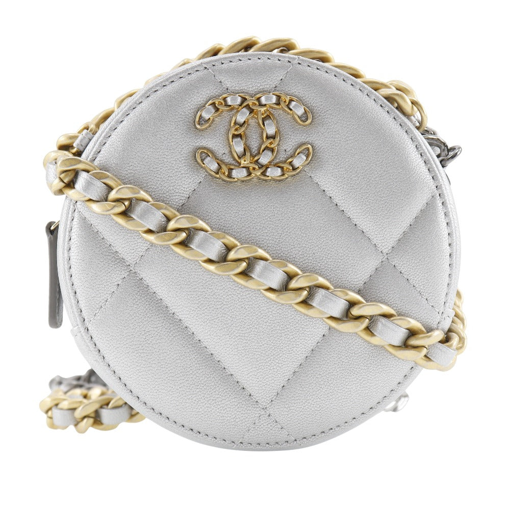 CHANEL Shoulder Bag AP0945 Calfskin Silver Chain clutch chanel 19 Women