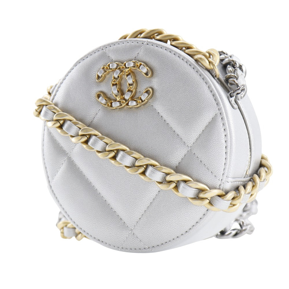 CHANEL Shoulder Bag AP0945 Calfskin Silver Chain clutch chanel 19 Women