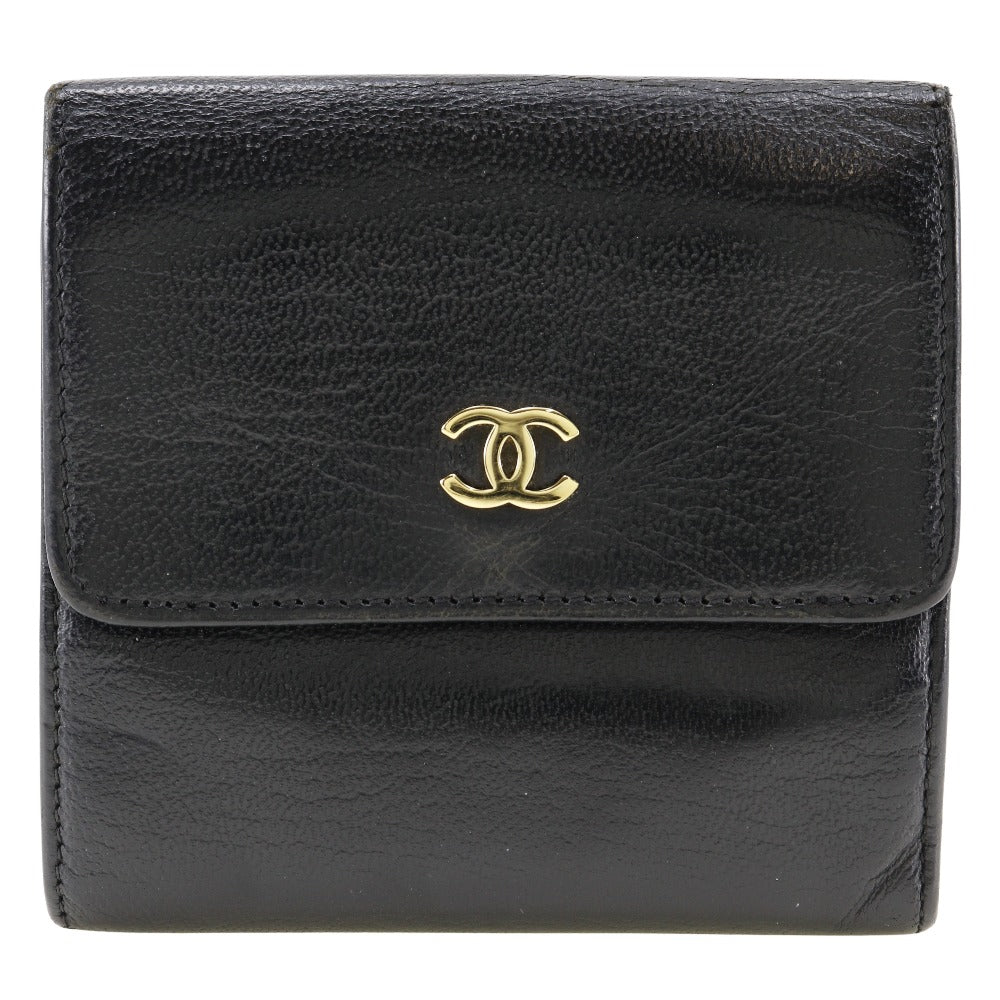 CHANEL Bifold Wallet A13456 Calfskin black W Hook Wallet  COCO Mark Women