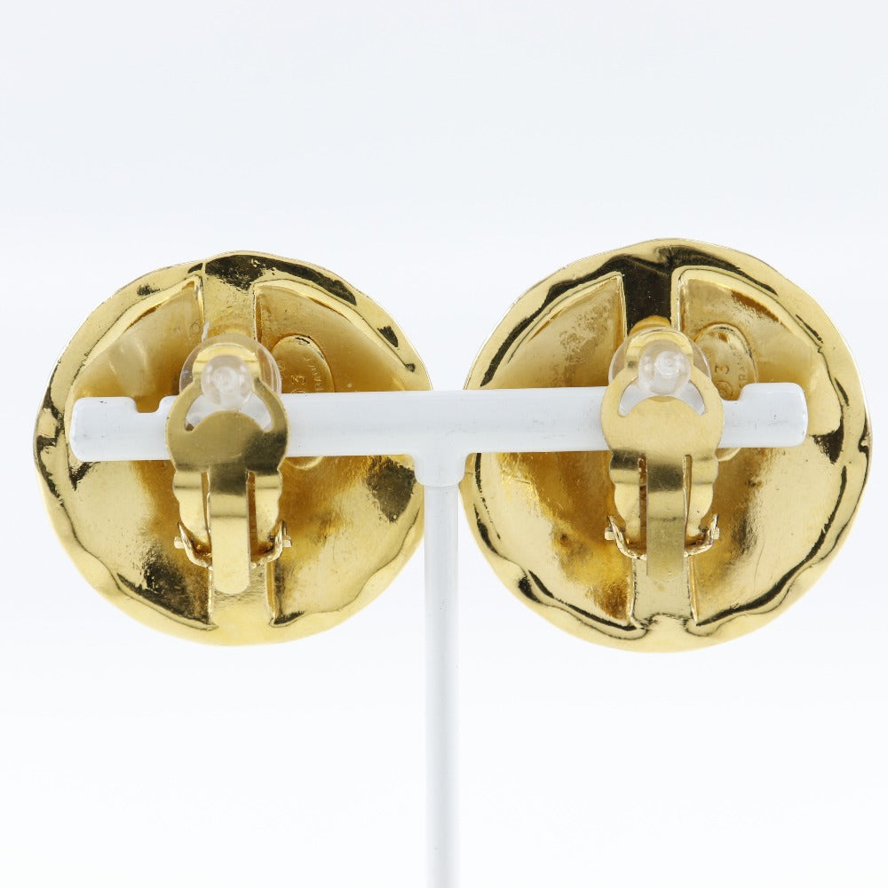 CHANEL Earring Plated Gold gold vintage Matrasse COCO Mark Women