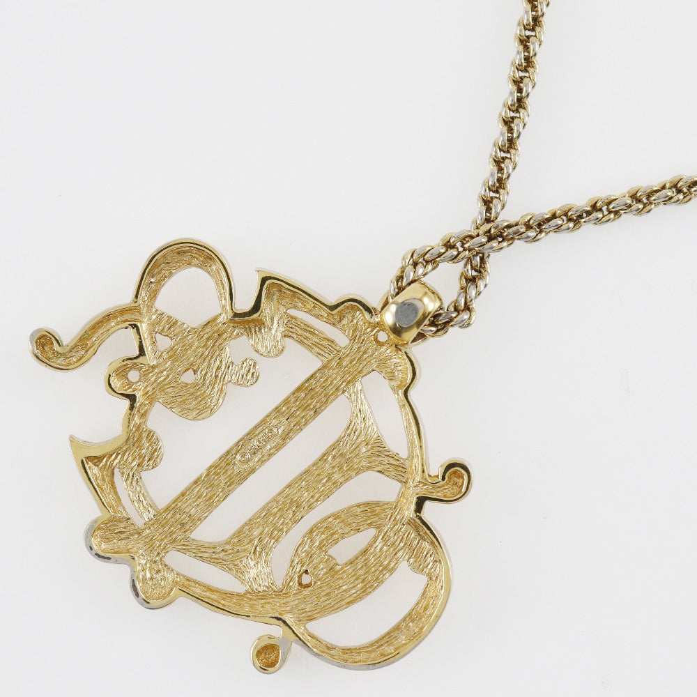 Dior Necklace Plated Gold gold vintage Emblem logo Women