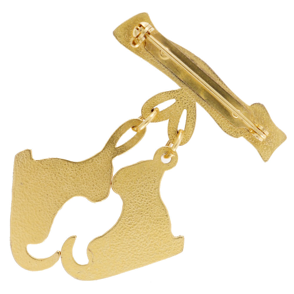 HERMES Brooch Plated Gold gold LES FETES EN HERMES Skate shoes