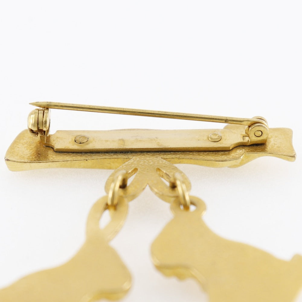 HERMES Brooch Plated Gold gold LES FETES EN HERMES Skate shoes