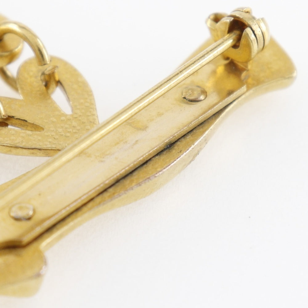HERMES Brooch Plated Gold gold LES FETES EN HERMES Skate shoes