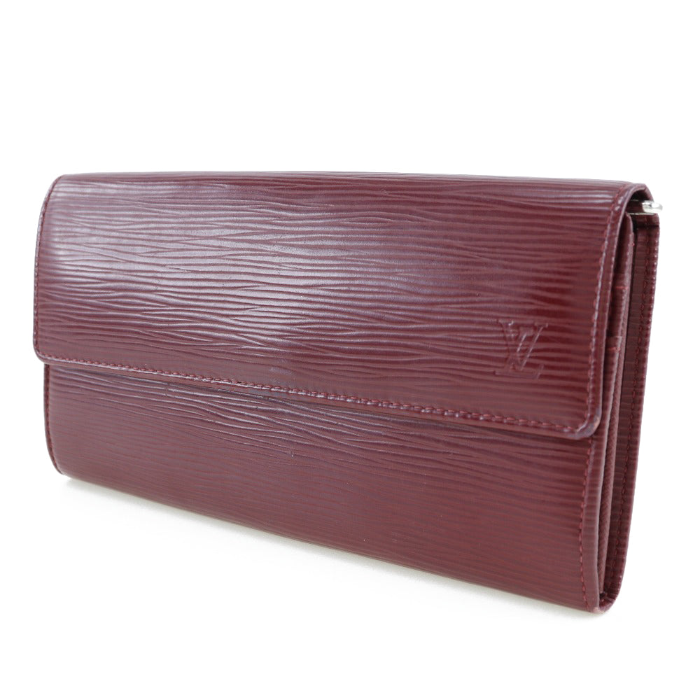 LOUIS VUITTON Long Wallet Purse M6374M Epi Leather Red Portefeuille Sara Women
