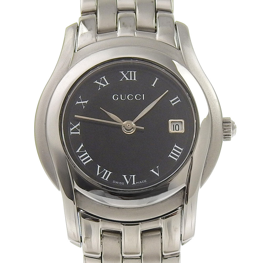 GUCCI Watches Quartz 5500L Stainless Steel Silver black dial Women