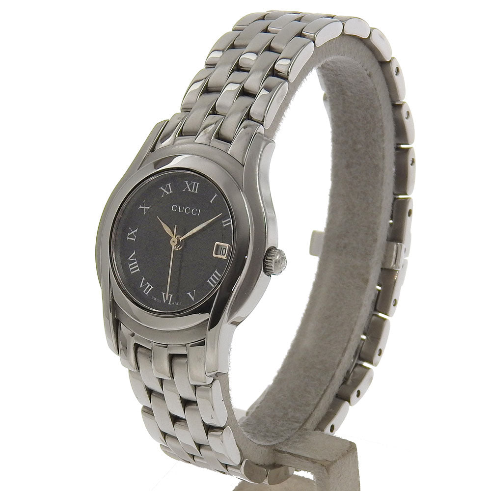 GUCCI Watches Quartz 5500L Stainless Steel Silver black dial Women