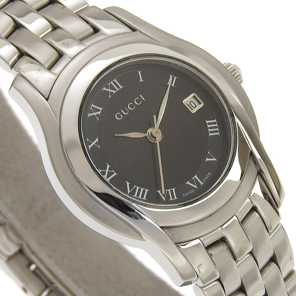 GUCCI Watches Quartz 5500L Stainless Steel Silver black dial Women