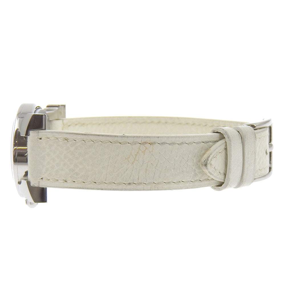 HERMES Watches Quartz HR1.210 Stainless Steel , Embossed Leather Silver H watch Rondo White dial Women