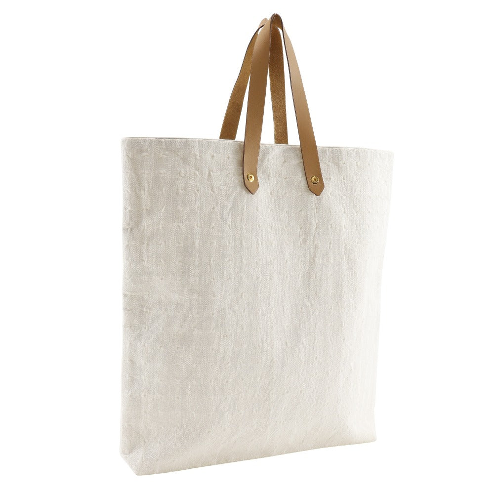 HERMES Handbag cotton White Amedaba Tote GM