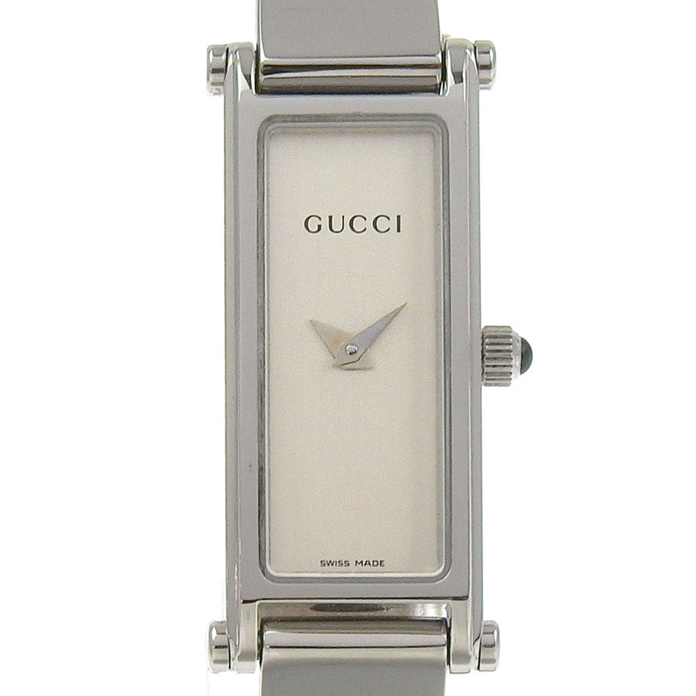 GUCCI Watches Quartz 1500L Stainless Steel Silver Bangle watch Silver dial Women