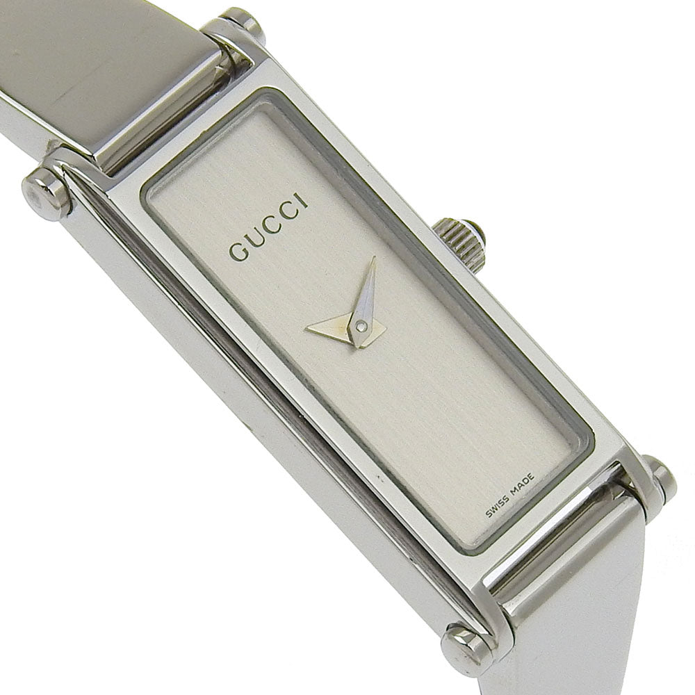 GUCCI Watches Quartz 1500L Stainless Steel Silver Bangle watch Silver dial Women