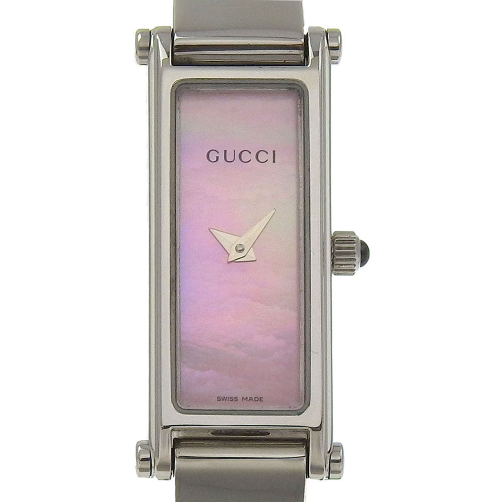 GUCCI Watches Quartz 1500L Stainless Steel Silver shell Pink shell dial mens