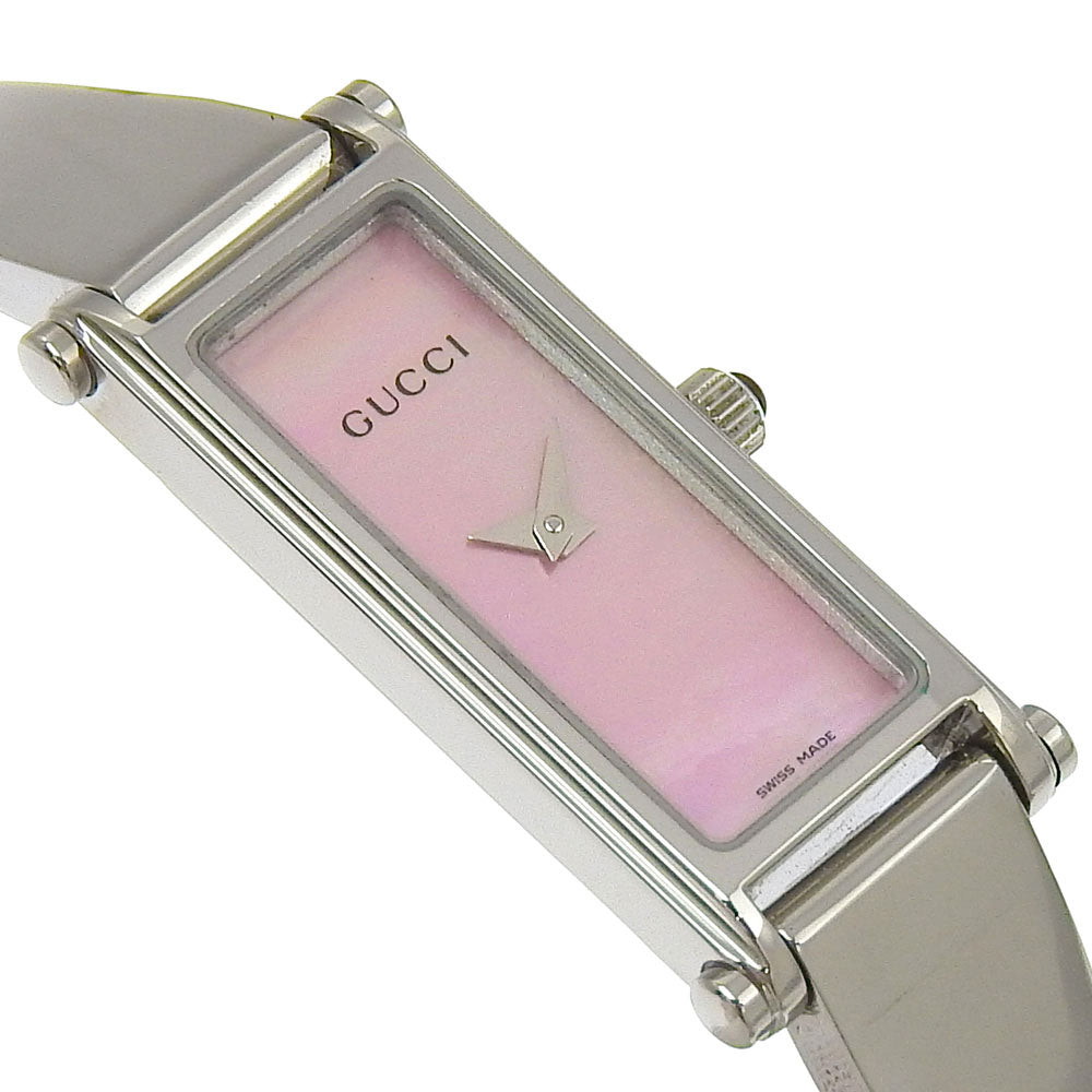 GUCCI Watches Quartz 1500L Stainless Steel Silver shell Pink shell dial mens