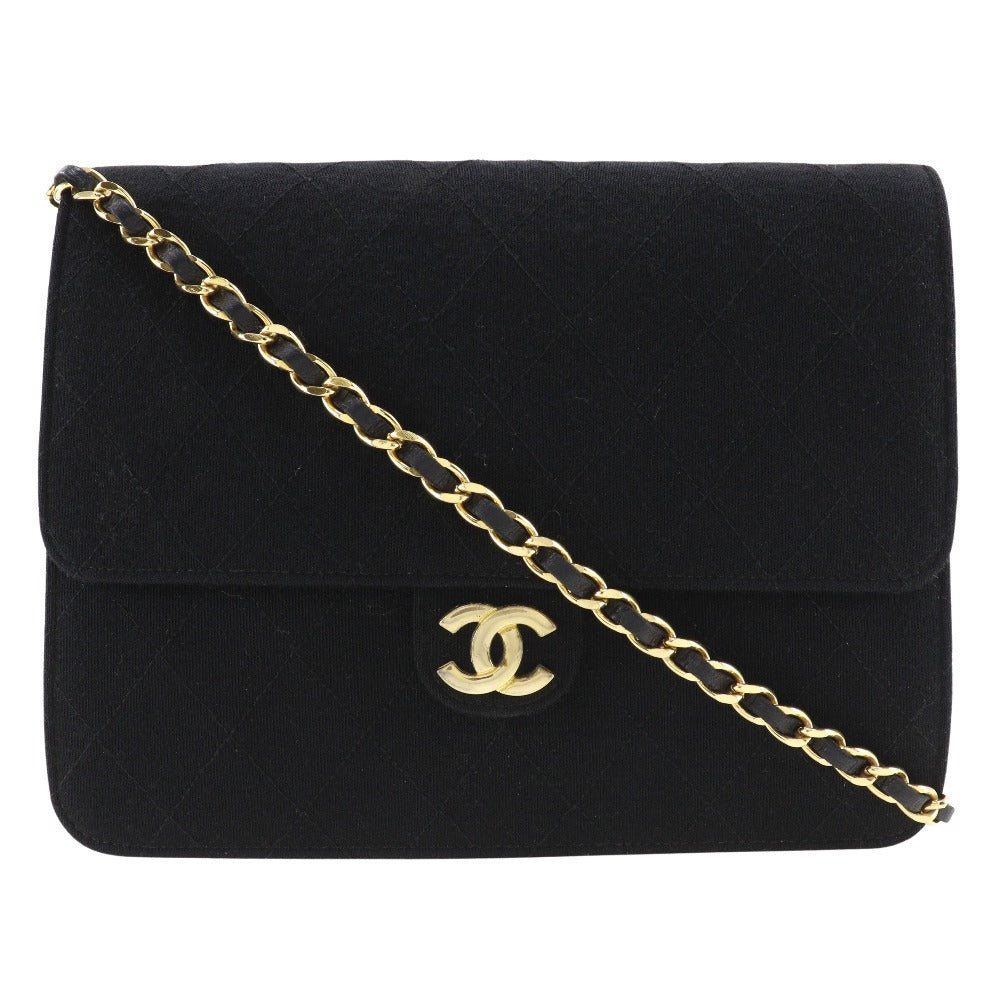 CHANEL Shoulder Bag cotton black Matrasse ChainShoulder Women