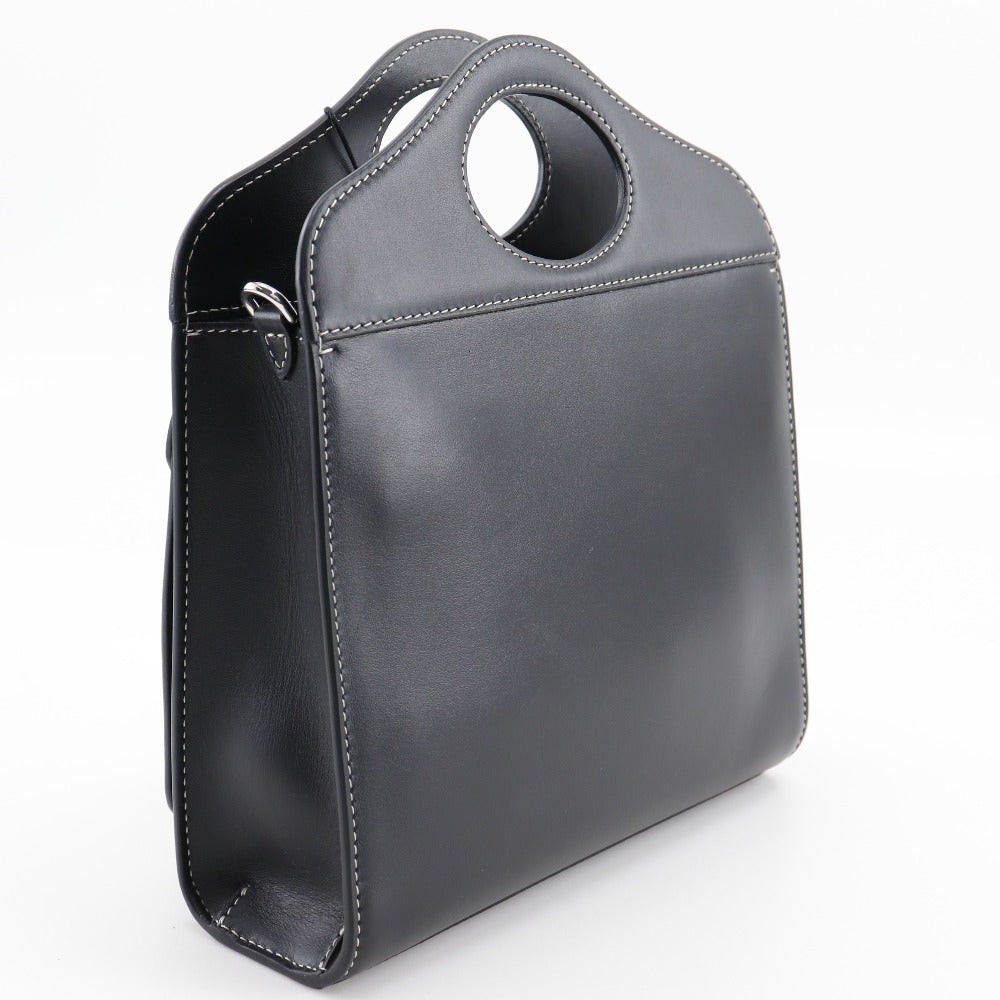 BURBERRY Handbag 8040892 leather black 2WAYShoulder Women