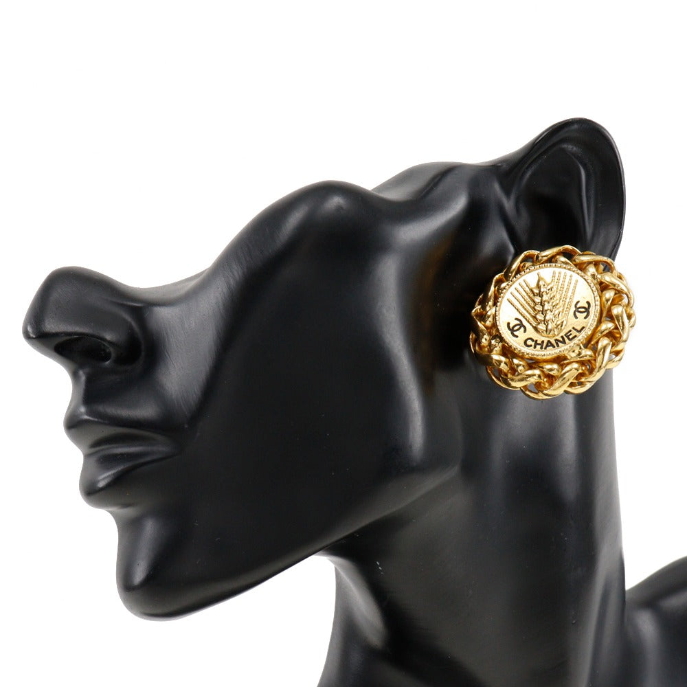 CHANEL Earring Plated Gold gold vintage logo COCO Mark Women