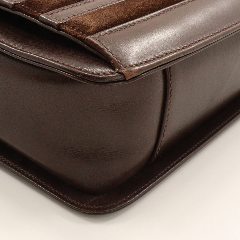 GUCCI Shoulder Bag 001.109.1314 Calfskin, suede Brown Old Gucci Women