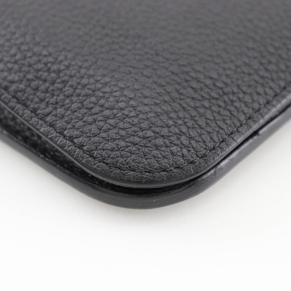 HERMES Long Wallet Purse Togo black Dogon GM unisex(Unisex)